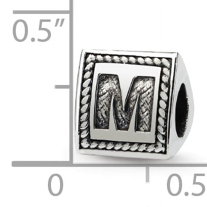 Reflection Beads Sterling Silver Reflections Letter M Triangle Block Bead