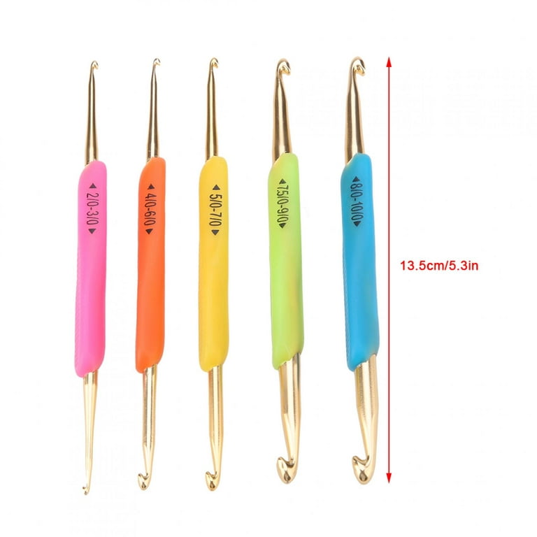 Color Knitting Crochet Crochet Non-slip Knitting Tool Double Head Crochet  Hook Silicone Soft Handle Sewing