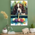 thumbnail image 2 of English Springer Spaniel Dog Canvas Billiards Stretched Canvas Size 8x12 – Funny English Springer Spaniel Dog Canvas Wall Decor, Funny Dog Wall Art for Billiards Room, 2 of 5