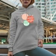 thumbnail image 2 of Merry and Bright with Hand Drawn Christmas Balls Art Merch Gift, Heather Grey Hooded Sweatshirt or Hoodie, XL, 2 of 5