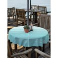 thumbnail image 2 of Outdoor Tablecloths with Umbrella Hole & Zipper, Teal Blue Summer Round Tablecloth 54 Inch, Farmhouse Beach Blue Wooden Waterproof Table Cloth, Patio/Pool/Picnic Table Covers, 2 of 8
