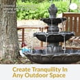 thumbnail image 2 of Sunnydaze 46"H Electric Polystone 3-Tier Classic Tulip Outdoor Water Fountain, Dark Brown, 2 of 10