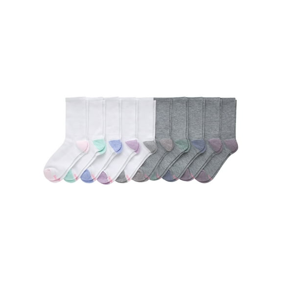 Hanes Women's Crew Socks, Comfort Fit, 10-Pack, Size 5-9