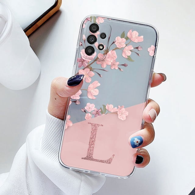 Funda trasera para Samsung A53 A33, carcasa suave y delgada de lujo con letras de A-Z, a prueba de golpes, bolsas transparentes, parachoques para Samsung Galaxy A73 5G QYM unisex