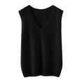 thumbnail image 4 of Youyipin Womens Tank Tops Women's V Neck Sleeveless Pullover Knitwear Tops Casual Trendy Solid Color Crop Knitted Sweaters Vests Tank Top For Women, 4 of 4