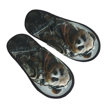 

Jgfou Surreal Panda Warrior Print Womens Cozy Memory Foam Slippers Soft Warm Slip On House Slippers Anti-Skid Rubber Sole Creative Gifts for Women Mom Girlfriend