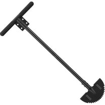 IHOMEPARK Half Moon Lawn Edger, Sharp Saw-Tooth Manuel Lawn Edger Tool with T-Grip Handle for Landscaping, Garden, Sidewalk, Yard