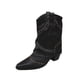 thumbnail image 1 of Zapatos Texana de moda negros botas vaqueras cortas para mujer, 1 of 8