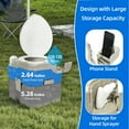 thumbnail image 4 of Dextrus 5.28-gal Camping Portable Toilet, Porta Potty RV Toilet with Press Flush Pump, 4 of 9