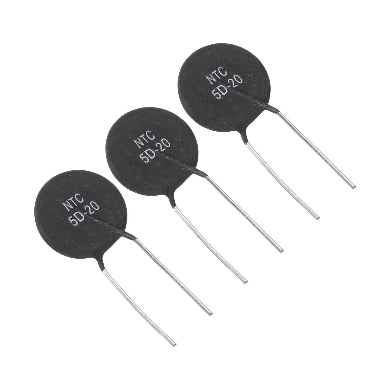 Uxcell NTC Thermistors Resistors 3Pcs 5 Ohm 7A NTC5D-20 High Sensitivity Inrush Current Limiter Negative Temperature Coefficient Thermistor Temperature Sensor for Measuring Temperature