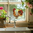 thumbnail image 5 of Colorful Rooster Wall Art Metal Decor, Farmhouse Rustic Animal Sculpture for Home Kitchen Living Room, Unique Handcrafted Hanging Ornament, 5 of 5