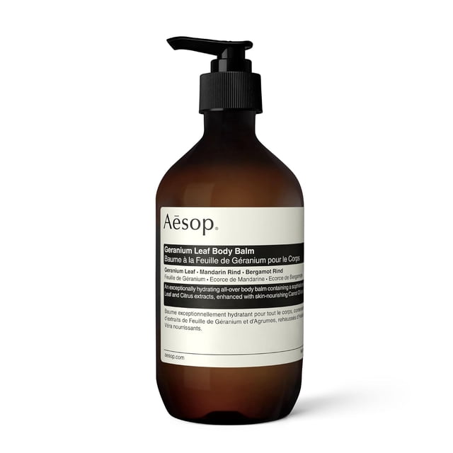 Aesop Geranium Leaf Body Balm | Soothing, Balancing Hydration with Geranium Leaf, Mandarin Rind, Bergamot Rind & Nut Oils | Green Citrus Fresh Scent | 500 mL / 16.9 fl oz