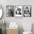 thumbnail image 4 of Hieng Funny Animal Bathroom Canvas Wall Hieng, Black White Bathroom Poster, Cute Having Bath and Brushing Teeth Otter Picture Print, Fun Otter Read Newspaper on Toilet Painting, 4 of 6