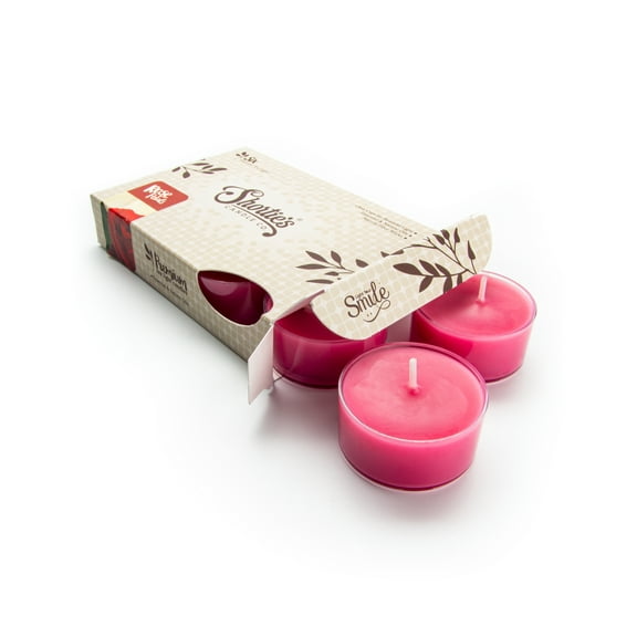 Rose Petals Tealight Candles - 6 Pink Premium Scented Tea Lights - Shortie's Candle Company
