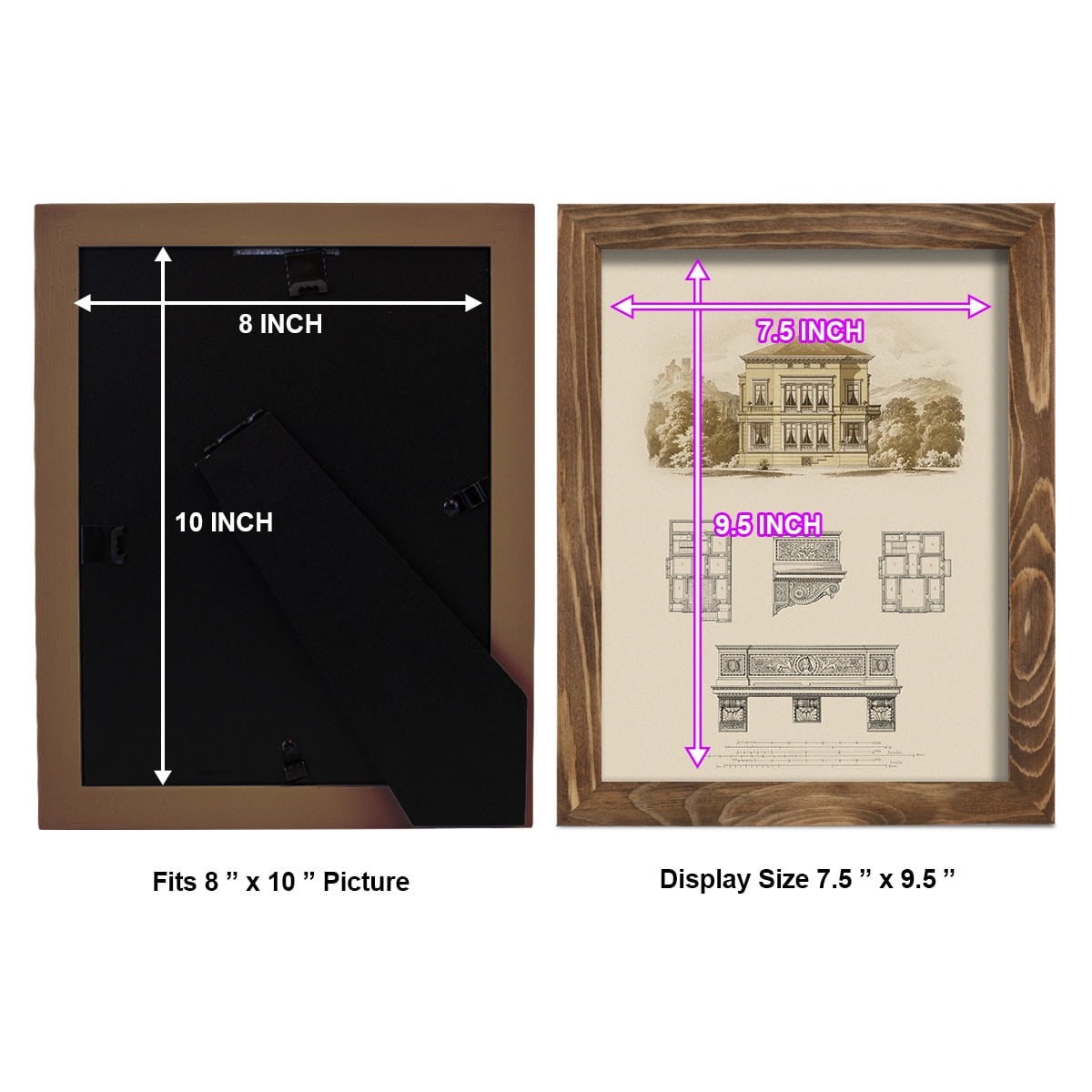 Estate and Plan I -Framed Print w/glass-Walnut