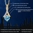 thumbnail image 2 of Gem Stone King 1.15 Ct Round Swiss Blue Topaz 18K Yellow Gold Plated Silver Pendant, 2 of 6