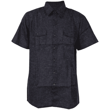 Woodland Creek Men's Dual Pocket Blue Linen Short Sleeve Button-Up Shirt, XXL