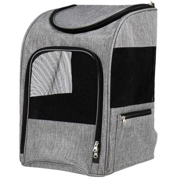 TrustyPup Comfort Pet Backpack Carrier, Medium Gray, Hands-Free Travel Backpack for Small Dogs & Cats