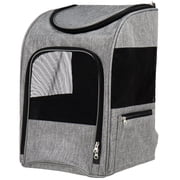 TrustyPup Comfort Pet Backpack Carrier, Medium Gray, Hands-Free Travel Backpack for Small Dogs & Cats
