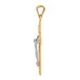 thumbnail image 2 of 14k Two Tone Gold Lord Jesus Christ Crucifix Holy Cross Necklace Charm Pendant Religious Inri, 2 of 8