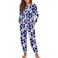 thumbnail image 4 of Tutolipy Cow Print Women's Pajama Sets Button Down Nightwear Lightweight Sleepwear Long Sleeve Top and Pajama Pants Lounge Sets, 2XL, 4 of 6