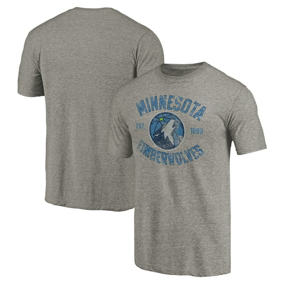 Men's Gray Minnesota Timberwolves Team Heritage Tri-Blend T-Shirt