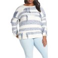 thumbnail image 1 of Vince Camuto Womens Fringe Detail Pullover Sweater, Blue, Plus Size, 2X, 1 of 2