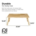 thumbnail image 3 of PJ Wood Folding Laptop Desk Tray Portable Bed Table for Computer Work, Natural, 3 of 12