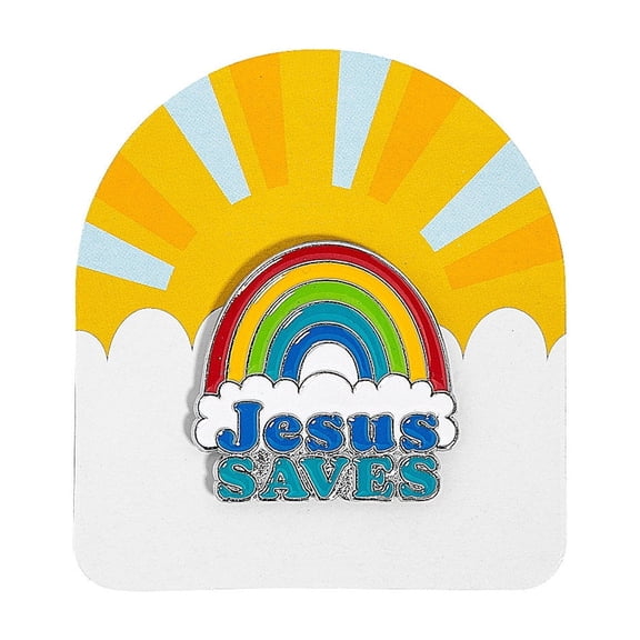 Jesus Saves Pins with Card - 12 Pieces