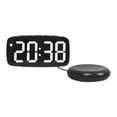thumbnail image 2 of Reloj digital de gran , ideal para regalos, fácil de leer, con alarmas, reloj de escritorio, multifuncional, para sala de estar, oficina, Exterior negro, 2 of 8