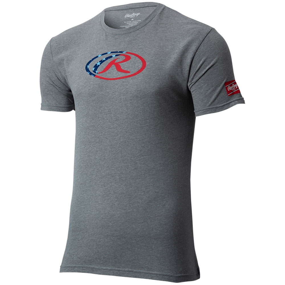 Rawlings Men's Oval USA Baseball T-Shirt Grey S