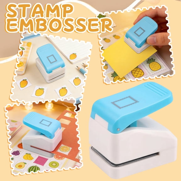 0.9x1.1 Inch Postage Stamp Shape Paper Punch, Retro Rectangle Hole Punch for Scrapbooking, Journaling, Card Making, DIY Crafts – Handheld Craft Punch for Cardstock, Paper, Vellum (1PC)