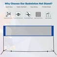 thumbnail image 6 of Gymax Portable Badminton Beach Volleyball Tennis Training Net, 6 of 9