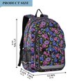 thumbnail image 2 of FORMRS Kids Backpack for School Unisex 17" Casual Bookbag Travel Daypack with Compartment Pockets, Night Flower Blooms Pattern, 2 of 7