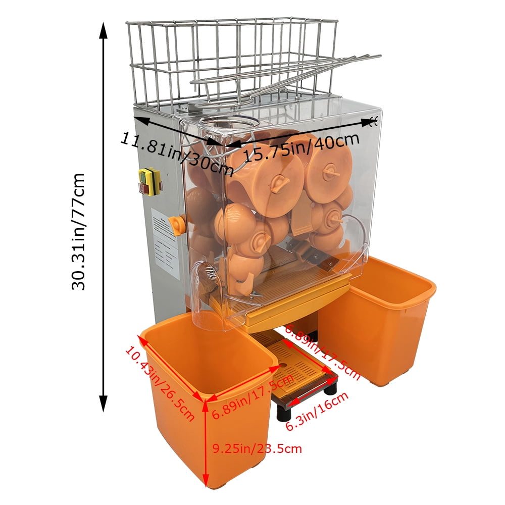 Commercial Orange Juicer Electric Press Juicing Machine Juice Squeezer with Two Buckets