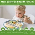 thumbnail image 2 of Askmuse Stainless Steel Baby Plate with Suction: Toddler Plate with Removable Silicone Sleeves, Food Grade Stainless Steel Kids Plate 220℃, Blue, Gray, 2 Pack, 2 of 6