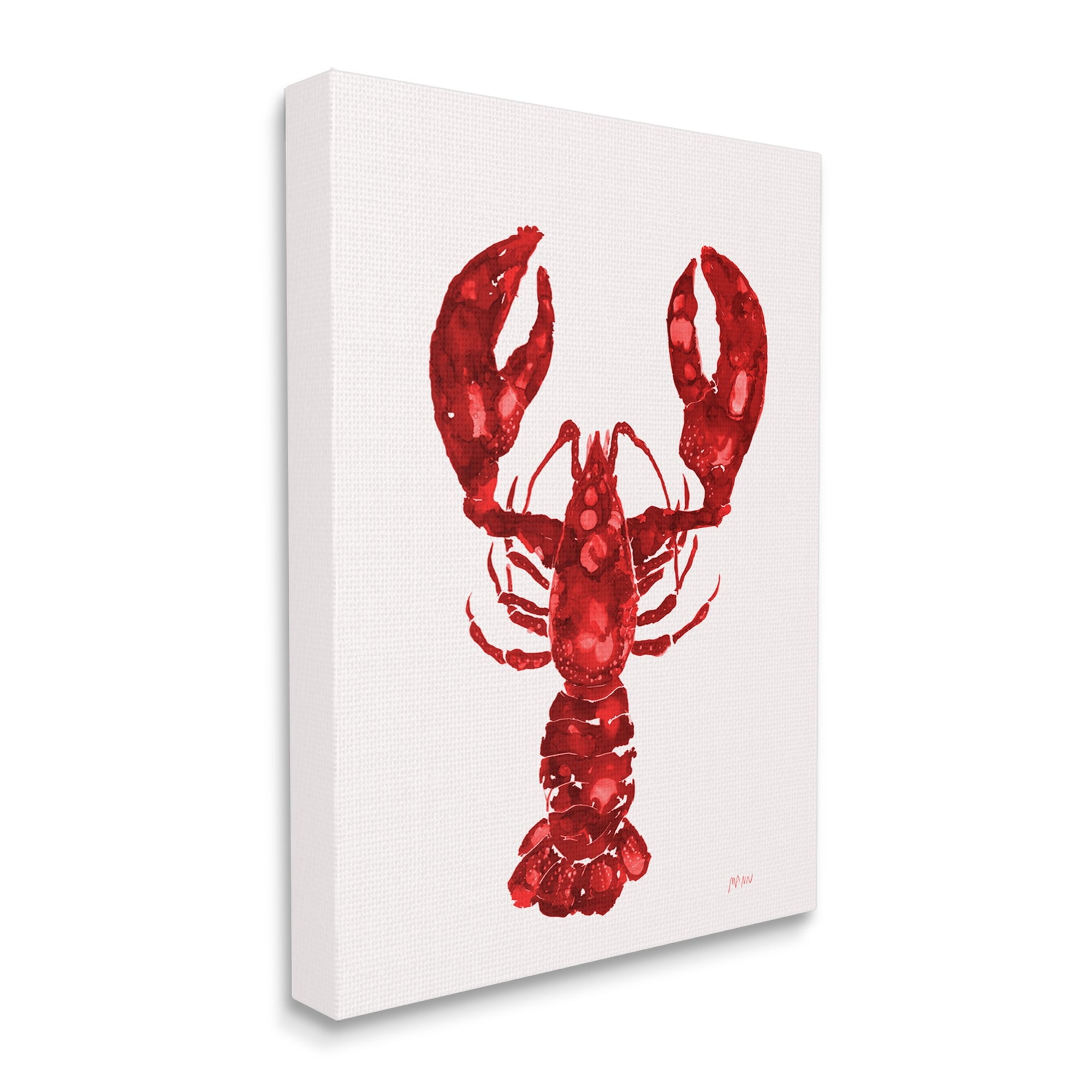 Stupell Industries Red Lobster Marine Paint Speckled Watercolor Painting Gallery Wrapped Canvas Print Wall Art, Design by Patti Mann
