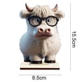 thumbnail image 3 of Christmas Ornament Wooden Highland Cow Cartoon Design Ornament Fine Workmanship Vivid Appearance Home Table Craft Decoration Holiday Decoration, 3 of 6