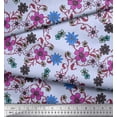 thumbnail image 3 of Soimoi Silk Fabric Leaves & Floral Artistic Fabric Prints by Yard 42 Inch Wide, 3 of 3