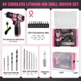 thumbnail image 4 of Set de taladros eléctricos WORKPRO Pink, 8 V, inalámbrico, con caja de herramientas apilable, 4 of 9