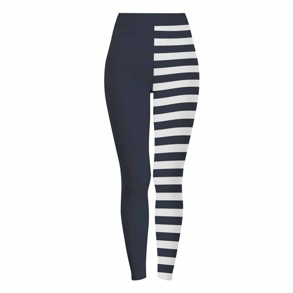 Idoravan Women's Printed Leggings Women's Halloween Striped Print Leggings Sports Fitness Pants Solid Colored Casual Tight Fitting Tight Peach Hip Yoga Pants Stretch Pants Bronze L