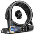 thumbnail image 1 of Keystp Cable De Candado De Bicicleta Con Combinación Y Contraseña De Llave Candado De Bicicleta Recuperable Perdido Candado De Combinación De Bicicleta Reiniciable Seguro En Espiral Antirrobo Con Sopo, 1 of 5