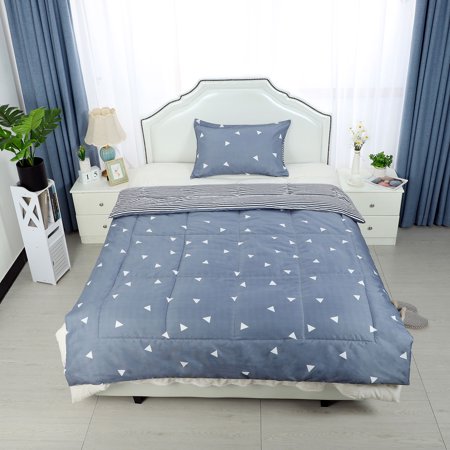 Comforter Set Triangle Pattern Quilt Twin All Season 68 X88 Steel