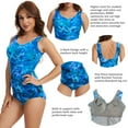 thumbnail image 5 of BIMEI Women's One-Piece Pocketed Mastectomy Swimsuit Pocketed Swimwear Floral Print Bathing Suits 886, Blue Flower,XL, 5 of 10