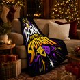 thumbnail image 3 of Born, Cozy Typography Art Scene, Warm Flannel Blanket for Living Room and Reading Nook with Detailed Artwork with Rich Color Accents, Art Lovers Housewarming Gift, Artistic Home Decor, 3 of 9