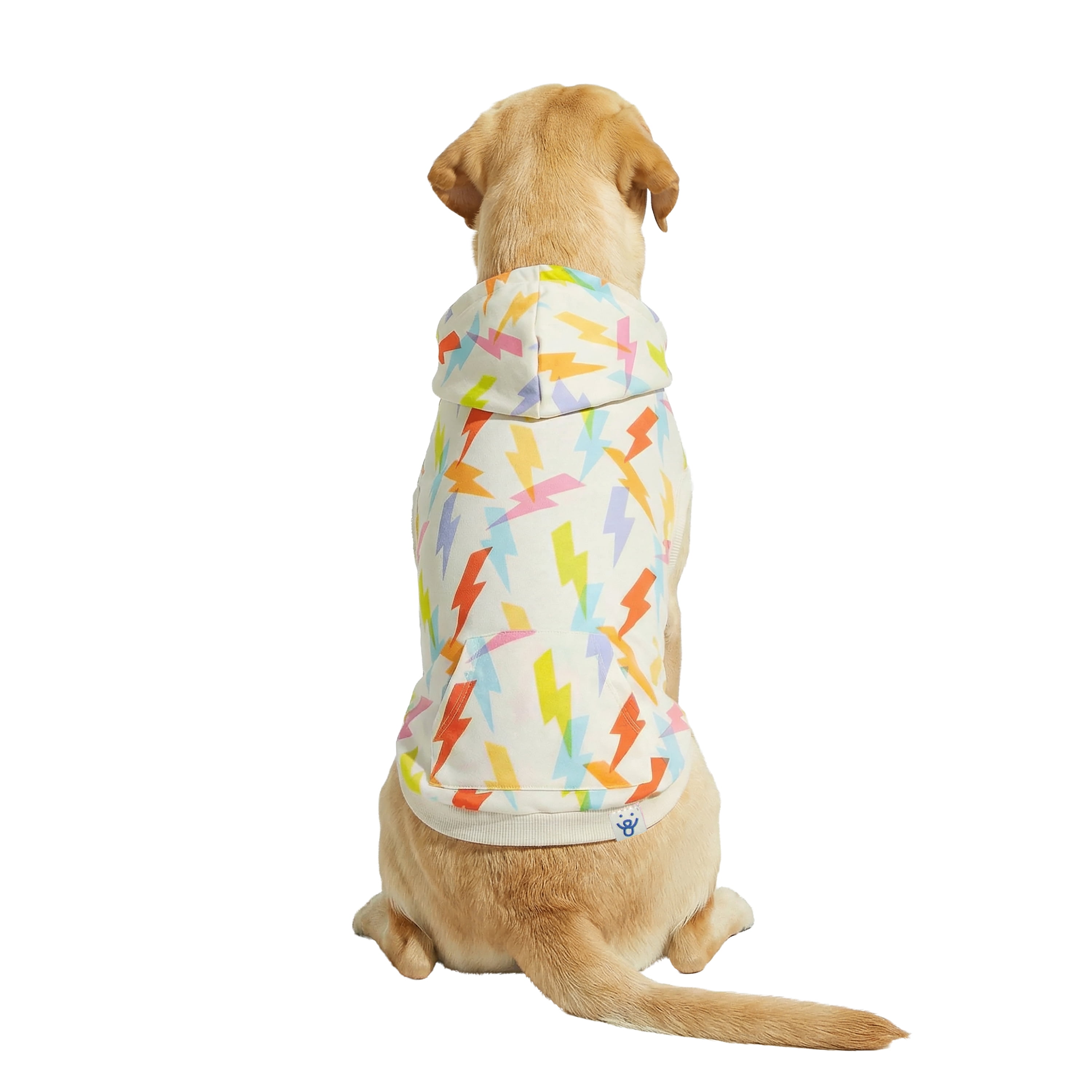 Oodles Multi-Colored Liminal Lightning Bolt Spring Dog Hoodie, Extra Large