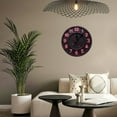 thumbnail image 5 of Wall Clock Decorative - Retro Pink Numbers Print 2D Vintage Wall Clocks Battery Operated Silent Non-Ticking for Bedroom, Living Room, Kitchen, Office, Classroom, 10 Inch, 5 of 7