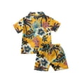 thumbnail image 3 of Toddler Baby Boys Summer Hawaiian Clothes Short Sleeve T Shirts Elastic Shorts Gentleman Holiday Outfit, 3 of 6