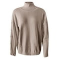 thumbnail image 4 of Duoif Womens Fall Tops, Women's Fall Winter Turtleneck Sweaters for Women Sleeve Knitted Pullover Sweater Jumper Tops Womens Sweaters Womens Tops Khaki XL, 4 of 5