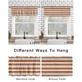 thumbnail image 4 of Burnt Orange Grey Stripe Curtain Valance for Windows/Living Room/Kitchen/Bathroom/Café, Short Rod Pocket Tier Curtain Window Treatment Panel Minimalist Farmhouse Striped Topper Curtain 60''x18'', 4 of 6